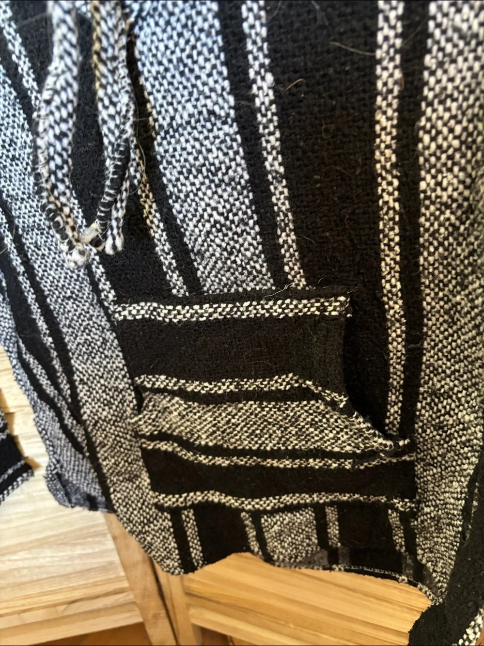 Kids Oversized Black & White Baja Hoodie Medium